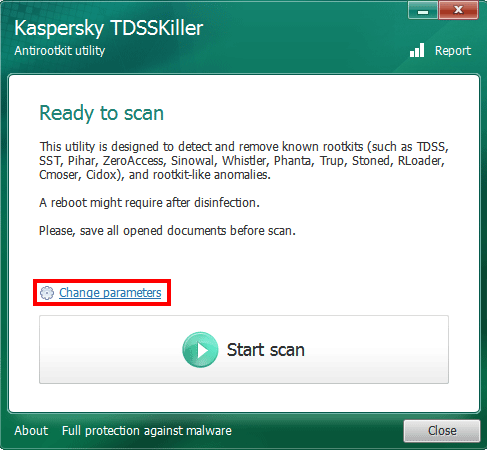 TDSSKiller Screen
